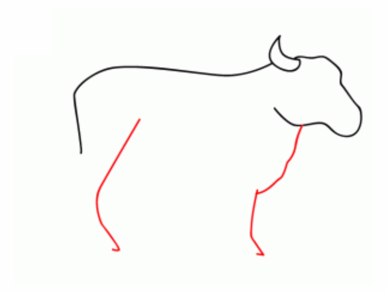 Урок рисования: Как нарисовать корову поэтапно карандашом. 3 этап.
