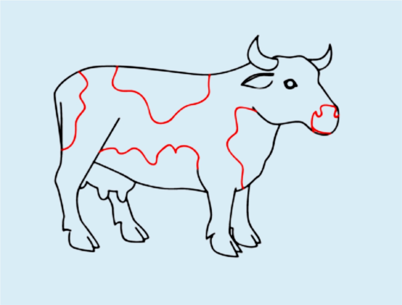 Урок рисования: Как нарисовать корову поэтапно карандашом