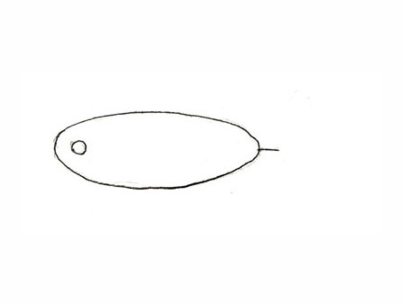 Урок рисования: Как нарисовать рыбу поэтапно карандашом. 1 этап.