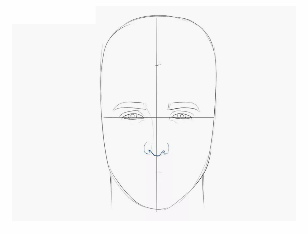 Урок рисования: Как нарисовать голову человека поэтапно карандашом. Шаг 6.